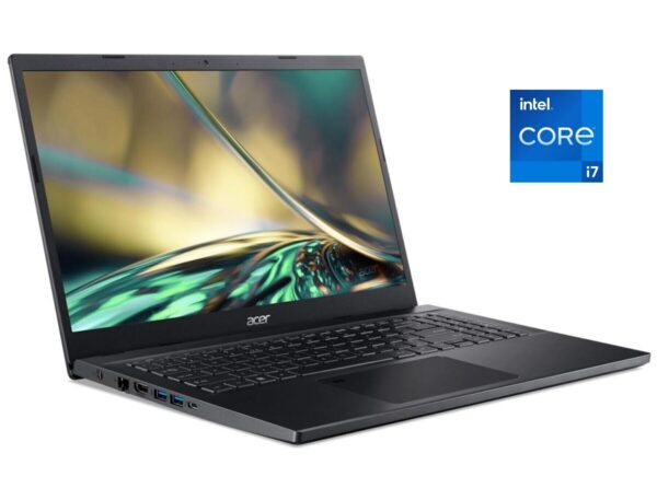 Ноутбук Б-клас Acer Aspire 7 A715-76 / 15.6" (1920x1080) IPS / Intel Core i7-12700H (14 (20) ядер по 3.5 - 4.7 GHz) / 16 GB DDR4 / 512 GB SSD / Intel Iris Xe Graphics / WebCam
