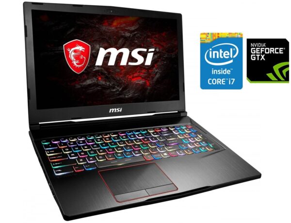 Ігровий ноутбук MSI Raider GE63 / 15.6" (1920x1080) TN / Intel Core i7-8750H (6 (12) ядер по 2.2 - 4.1 GHz) / 16 GB DDR4 / 240 GB SSD + 1000 GB HDD / nVidia GeForce GTX 1070, 8 GB GDDR5, 256-bit / WebCam