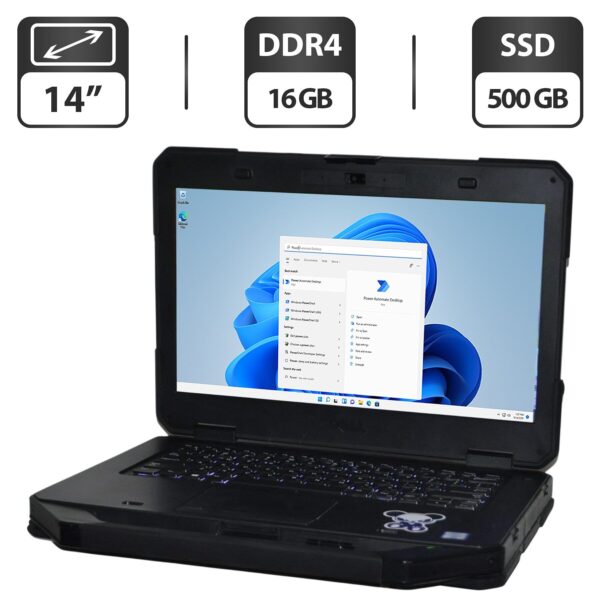 Захищений ноутбук Б-клас Dell Latitude 5414 Rugged / 14" (1366x768) TN / Intel Core i5-6300U (2 (4) ядра по 2.4 - 3.0 GHz) / 16 GB DDR4 / 500 GB SSD / Intel HD Graphics 520 / WebCam / Wi-Fi / Bluetooth / Windows 11 Pro