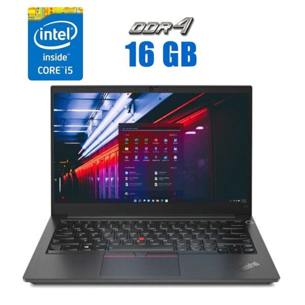 Ноутбук Lenovo ThinkPad E14 Gen 2 / 14" (1920x1080) IPS / Intel Core i5-1135G7 (4 (8) ядра по 2.4 - 4.2 GHz) / 16 GB DDR4 / 240 GB SSD / Intel Iris Xe Graphics / WebCam