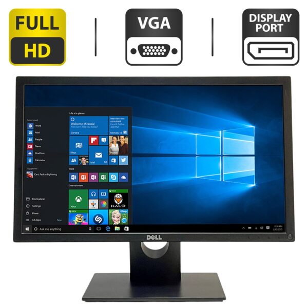Монітор Б-клас Dell E2216H / 22" (1920x1080) TN / VGA, DisplayPort / VESA 100x100 + Кабелі живлення