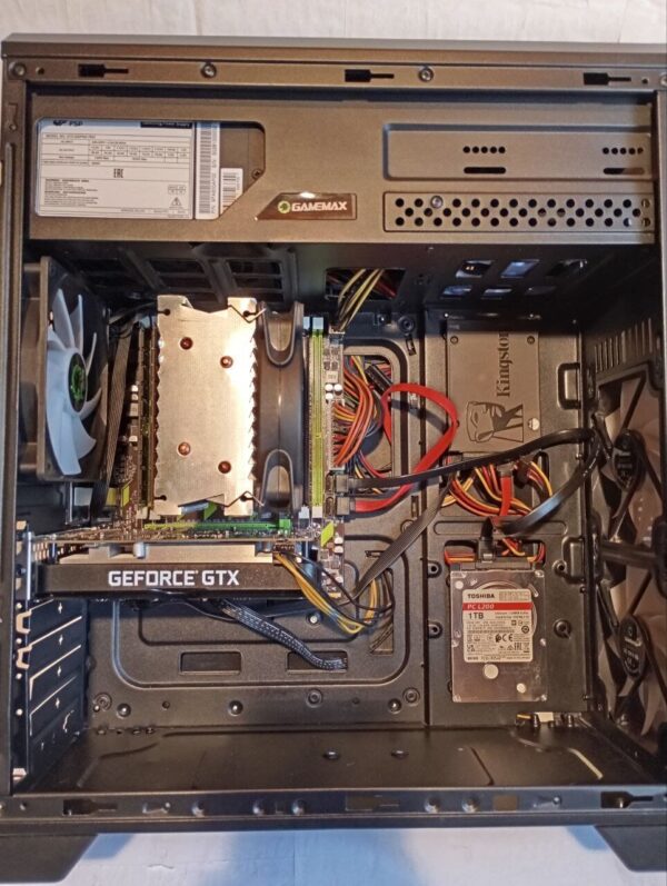 Ігровий ПК GameMax G561-FRGB Black Tower / Intel Xeon E5-2650 v2 (8 (16) ядер по 2.6 - 3.4 GHz) / 20 GB DDR3 / 480 GB SSD + 1000 GB HDD / nVidia GeForce GTX 1650, 4 GB GDDR6, 128-bit / 600W - Зображення 6