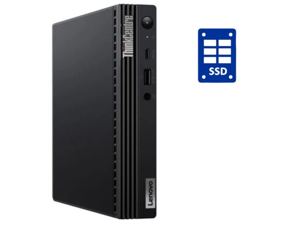 Неттоп Lenovo ThinkCentre M70q USFF / Intel Celeron G5905T (2 ядра по 3.3 GHz) / 4 GB DDR4 / 128 GB SSD + 750 GB HDD / Intel UHD Graphics 610 + USB-флешка 64 GB