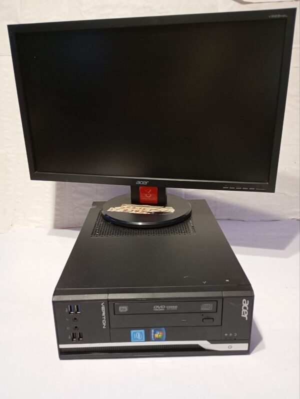 Комплект ПК: Acer Veriton X2632G SFF / Intel Сore i3-4160 (2 (4) ядра по 3.5 GHz) / 8 GB DDR3 / 500 GB HDD / Intel HD Graphics 4600 / DVD-RW + Монітор Acer V223HQL / 22" (1920x1080) TN / 1x DVI, 1x VGA / VESA 100x100 - Зображення 2