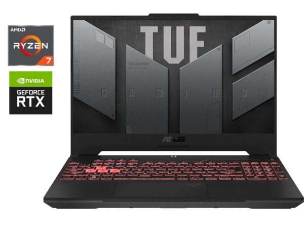 Ігровий ноутбук Asus TUF Gaming A15 FA507RE / 15.6" (1920x1080) IPS / AMD Ryzen 7 6800H (8 (16) ядер по 3.2 - 4.7 GHz) / 8 GB DDR5 / 512 GB SSD / nVidia GeForce RTX 3050 Ti, 4 GB GDDR6, 128-bit / WebCam