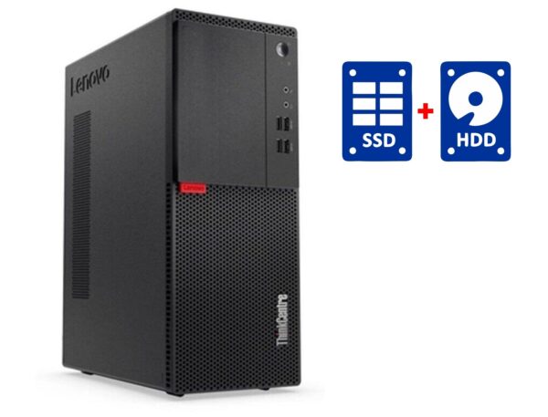 ПК Lenovo ThinkCentre M710t Tower / Intel Core i3-6100 (2 (4) ядра по 3.7 GHz) / 16 GB DDR4 / 240 GB SSD + 500 GB HDD / Intel HD Graphics 630 / DVD-RW