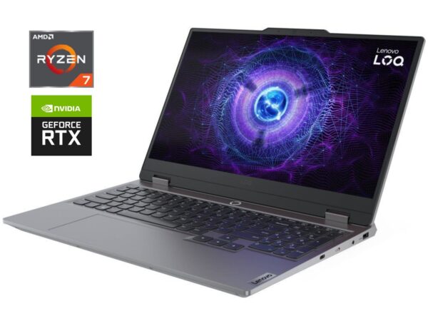 Новий ігровий ноутбук Lenovo LOQ 15ARP9 / 15.6" (1920x1080) IPS / AMD Ryzen 7 7435HS (8 (16) ядер по 3.1 - 4.5 GHz) / 16 GB DDR5 / 512 GB SSD / nVidia GeForce RTX 4070, 8 GB GDDR6, 128-bit / WebCam