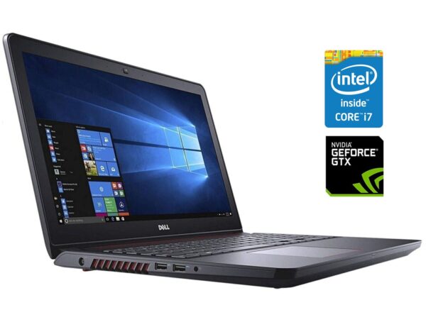 Ігровий ноутбук Б-клас Dell Inspiron 15 5577 / 15.6" (1920x1080) TN / Intel Core i7-7700HQ (4 (8) ядра по 2.8 - 3.8 GHz) / 16 GB DDR4 / 500 GB SSD / nVidia GeForce GTX 1050, 4 GB GDDR5, 128-bit / WebCam