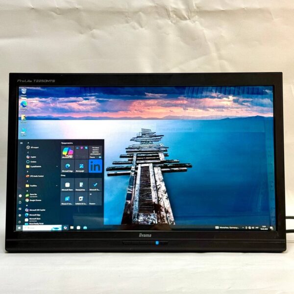 Монітор Iiyama ProLite T2250MTS / 22" (1920x1080) TN Touch / USB, VGA, DVI / Вбудовані колонки 2x 1W / VESA 100x100 + Кабель живлення / Без підставки - Зображення 2