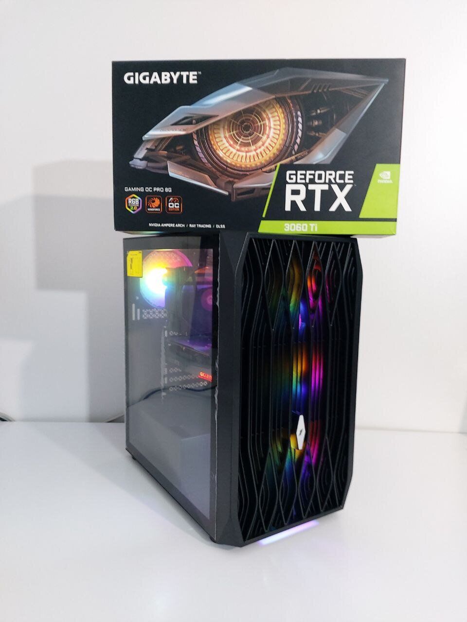 Ігровий ПК 1stPlayer Ariya AY7 Tower / AMD Ryzen 5 3600 (6 (12) ядер по 3.6 - 4.2 GHz) / 16 GB DDR4 / 480 GB SSD + 512 GB SSD M.2 / nVidia GeForce RTX 3060 Ti, 8 GB GDDR6, 256-bit / 500W + Кабелі DVI та живлення - Зображення 3