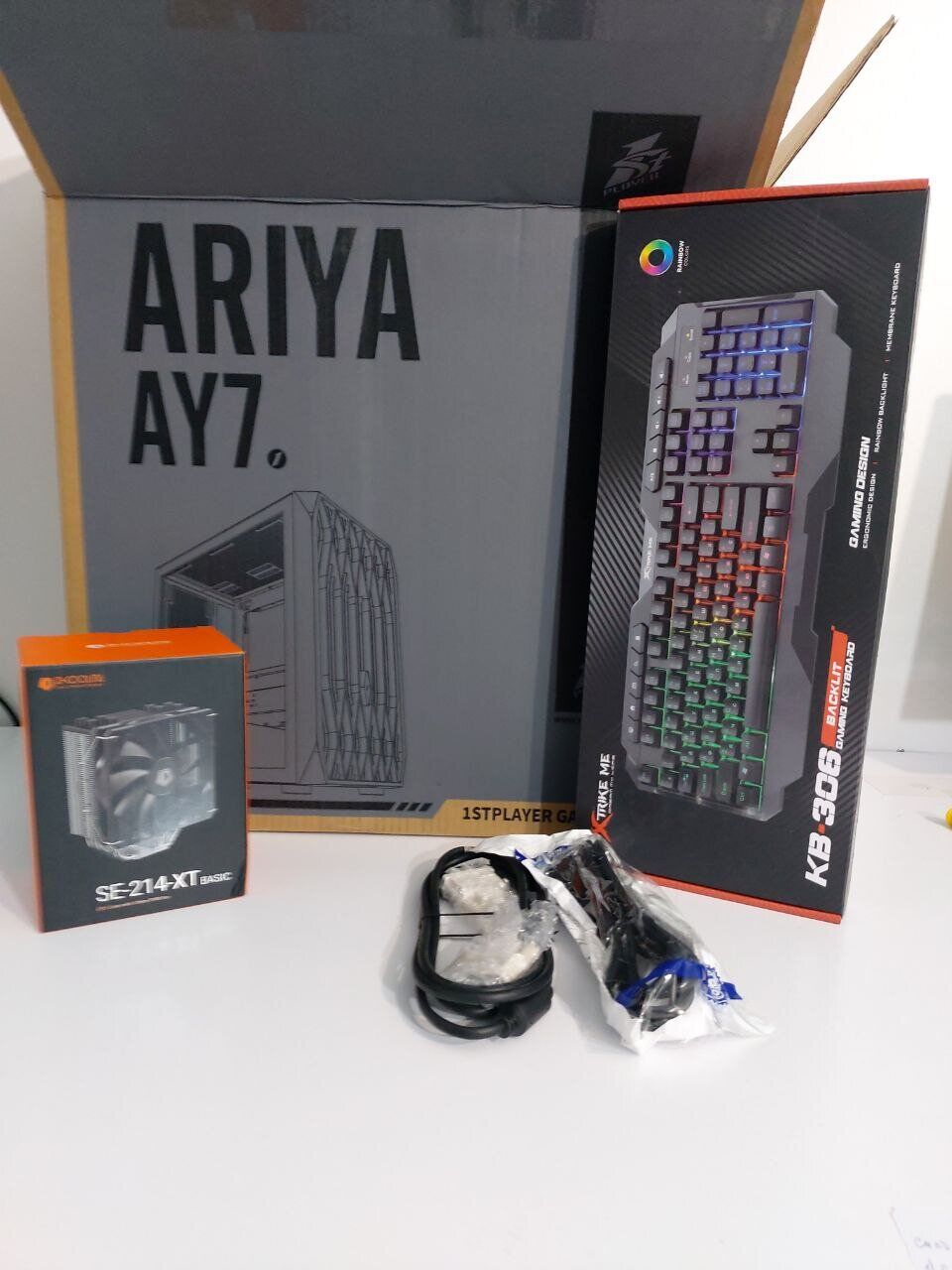 Ігровий ПК 1stPlayer Ariya AY7 Tower / Intel Core i5-8500 (6 ядер по 3.0 - 4.1 GHz) / 16 GB DDR4 / 300 GB SSD + 512 GB SSD M.2 / AMD Radeon RX 480, 8 GB GDDR5, 256-bit / 500W + Ігрова клавіатура KB-306, кабелі DVI та живлення - Зображення 7