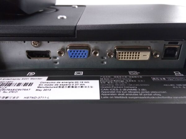 Монітор HP EliteDisplay E231e / 23" (1920x1080) TN / DP, DVI-D, VGA, USB-Hub - Зображення 3