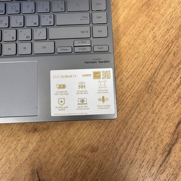Ультрабук Asus ZenBook 14 Q408UG / 14" (1920x1080) IPS / AMD Ryzen 5 5500U (6 (12) ядер по 2.1 - 4.0 GHz) / 8 GB DDR4 / 256 GB SSD NVMe / nVidia GeForce MX450, 2 GB GDDR6, 64-bit / WebCam - Зображення 9