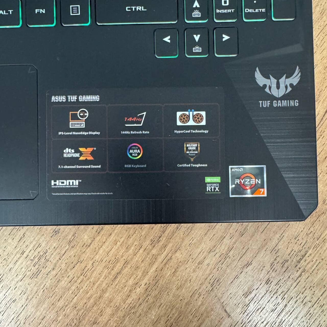 Ігровий ноутбук Б-клас Asus TUF Gaming FX505DV / 15.6" (1920x1080) IPS / AMD Ryzen 7 3750H (4 (8) ядра по 2.3 - 4.0 GHz) / 16 GB DDR4 / 512 GB SSD / nVidia GeForce RTX 2060, 6 GB GDDR6, 192-bit / WebCam - Зображення 8