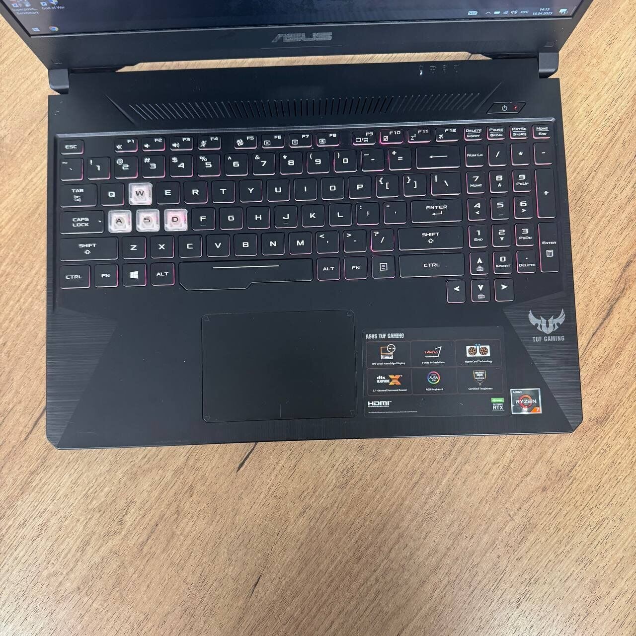 Ігровий ноутбук Б-клас Asus TUF Gaming FX505DV / 15.6" (1920x1080) IPS / AMD Ryzen 7 3750H (4 (8) ядра по 2.3 - 4.0 GHz) / 16 GB DDR4 / 512 GB SSD / nVidia GeForce RTX 2060, 6 GB GDDR6, 192-bit / WebCam - Зображення 7