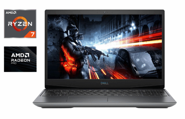 Ігровий ноутбук Б-клас Dell G5 5505 / 15.6" (1920x1080) IPS / AMD Ryzen 7 4800H (8 (16) ядер по 2.9 - 4.2 GHz) / 16 GB DDR4 / 512 GB SSD / AMD Radeon RX 5600M, 6 GB GDDR6, 192-bit / WebCam / HDMI / Windows 10