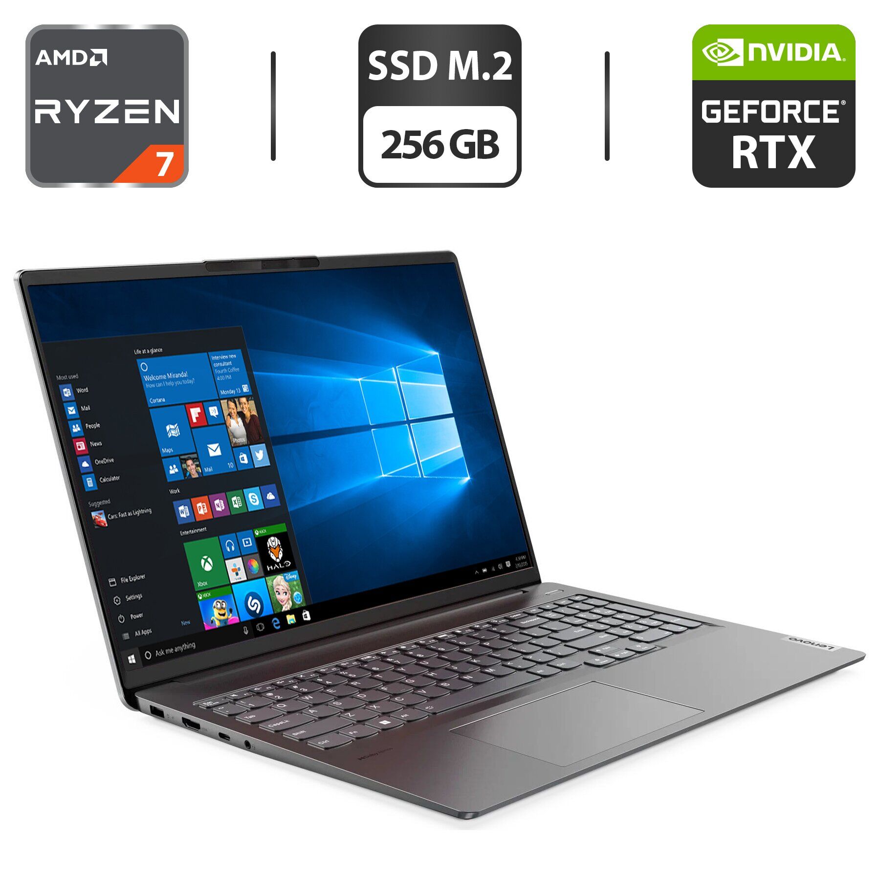 Ігровий ноутбук Б-клас Lenovo IdeaPad 5 Pro 16ARH7 / 16" (2560x1600) IPS / AMD Ryzen 7 6800HS (8 (16) ядер по 3.2 - 4.7 GHz) / 16 GB DDR5 / 256 GB SSD M.2 / nVidia GeForce RTX 3050, 4 GB GDDR6, 128-bit