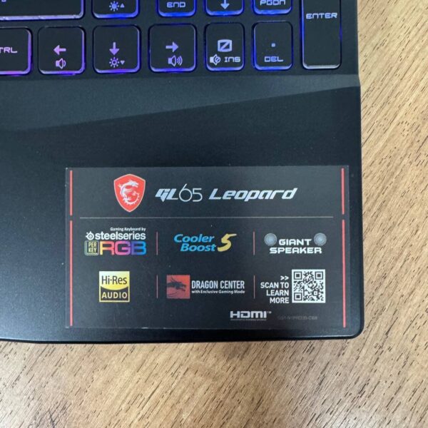 Ігровий ноутбук Б-клас MSI GL65 Leopard 10SFK / 15.6" (1920x1080) IPS / Intel Core i7-10750H (6 (12) ядер по 2.6 - 5.0 GHz) / 16 GB DDR4 / 512 GB SSD / nVidia GeForce RTX 2070, 8 GB GDDR6, 256-bit / WebCam - Зображення 9