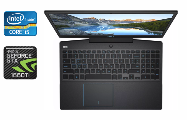 Ігровий ноутбук Dell G3 3590 / 15.6" (1920x1080) IPS / Intel Core i5-9300H (4 (8) ядра по 2.4 - 4.1 GHz) / 16 GB DDR4 / 512 GB SSD / nVidia GeForce GTX 1660 Ti, 6 GB GDDR6, 192-bit / WebCam / Windows 10