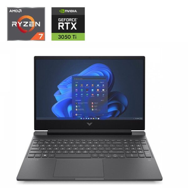 Ігровий ноутбук HP Victus 15-fb0028nr / 15.6" (1920x1080) IPS / AMD Ryzen 7 5800H (8 (16) ядер по 3.2 - 4.4 GHz) / 16 GB DDR4 / 480 GB SSD / nVidia GeForce RTX 3050 Ti, 4 GB GDDR6, 128-bit / WebCam