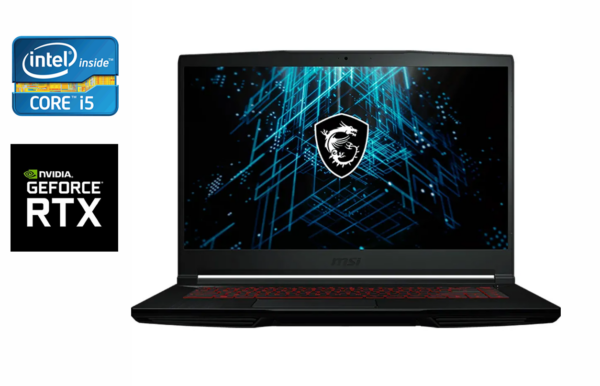 Ігровий ноутбук MSI GF63 Thin 11UC / 15.6" (1920x1080) IPS / Intel Core i5-11400H (6 (12) ядер по 2.7 - 4.5 GHz) / 16 GB DDR4 / 512 GB SSD / nVidia GeForce RTX 3050, 4 GB GDDR6, 128-bit / WebCam / Windows 11