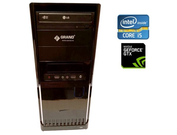 ПК Grand Tower / Intel Core i5-2500 (4 ядра по 3.3 - 3.7 GHz) / 8 GB DDR3 / 128 GB SSD + 500 GB HDD / nVidia GeForce GTX 550 Ti, 1 GB GDDR5, 192-bit / DVD-RW / 450W + USB-флешка