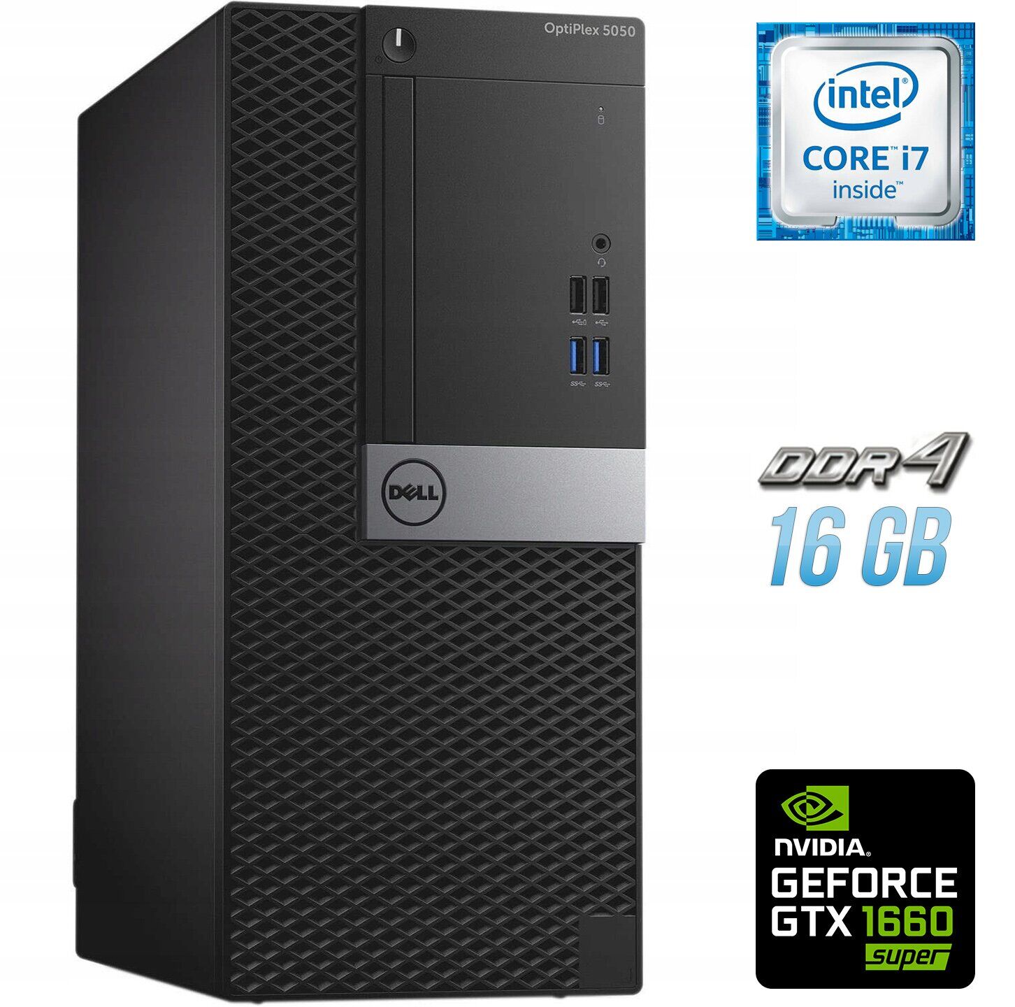 Ігровий ПК Dell OptiPlex 5050 Tower / Intel Core i7-6700 (4 (8) ядра по 3.4 - 4.0 GHz) / 16 GB DDR4 / 500 GB SSD / nVidia GeForce GTX 1660 Super, 6 GB GDDR6, 192-bit + Windows 10 в подарунок