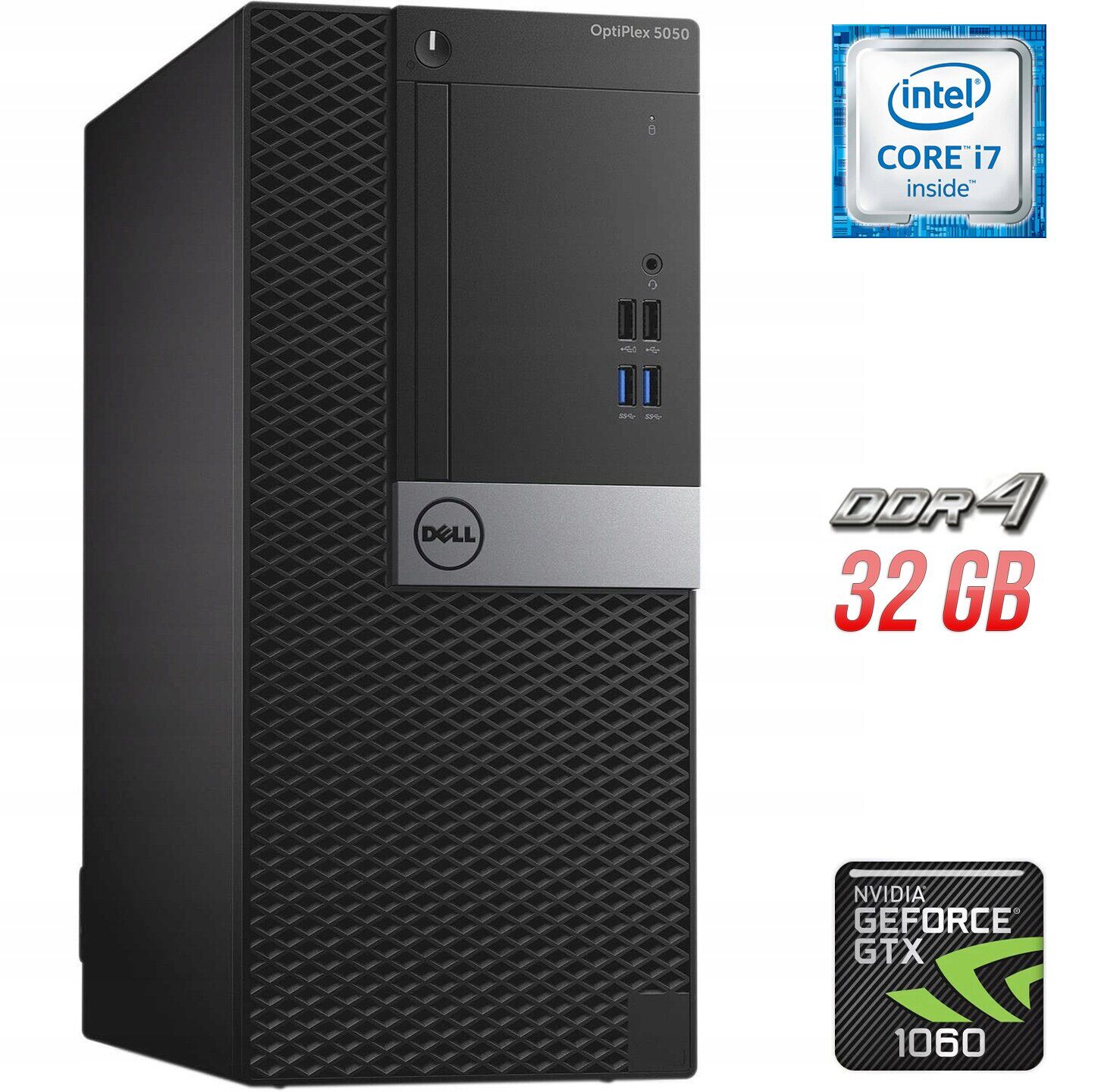 Ігровий ПК Dell OptiPlex 5050 Tower / Intel Core i7-6700 (4 (8) ядра по 3.4 - 4.0 GHz) / 32 GB DDR4 / 500 GB SSD / nVidia GeForce GTX 1060, 6 GB GDDR5, 192-bit + Windows 10 в подарунок