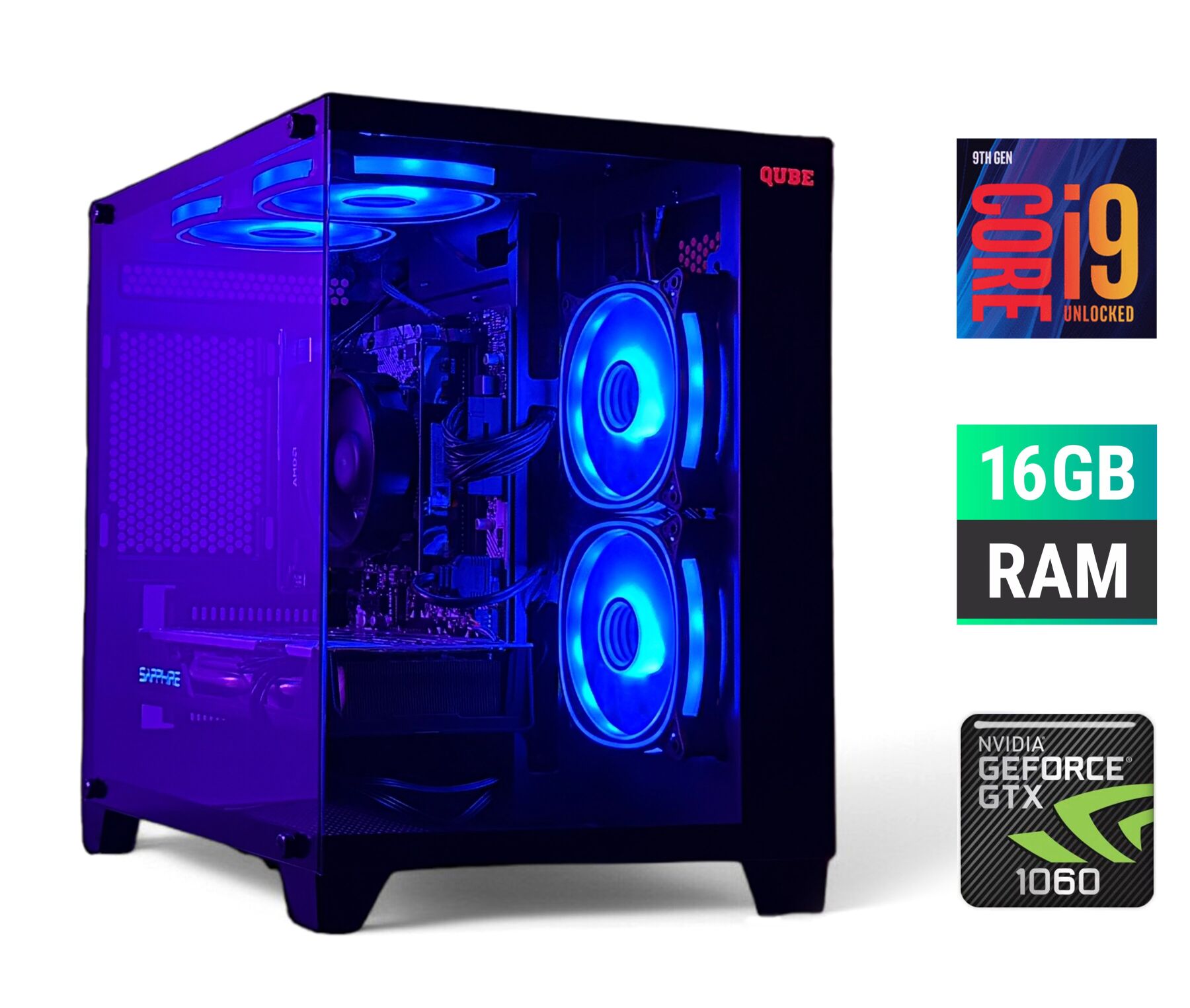 Ігровий ПК Gaming PC Tower / Intel Core i9-9900K (8 (16) ядер по 3.6 - 5.0 GHz) / 16 GB DDR4 / 500 GB SSD / nVidia GeForce GTX 1060, 6 GB GDDR5, 192-bit