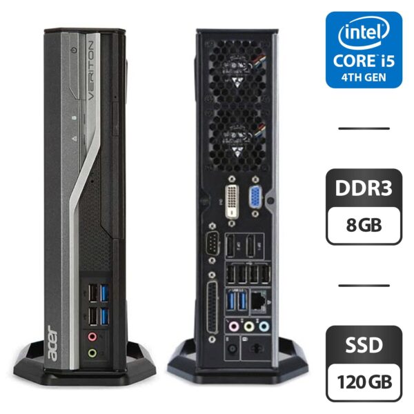 Комп'ютер Acer Veriton L4630G USFF / Intel Core i5-4570S (4 ядра по 2.9 - 3.6 GHz) / 8 GB DDR3 / 120 GB SSD / Intel HD Graphics 4600 / VGA