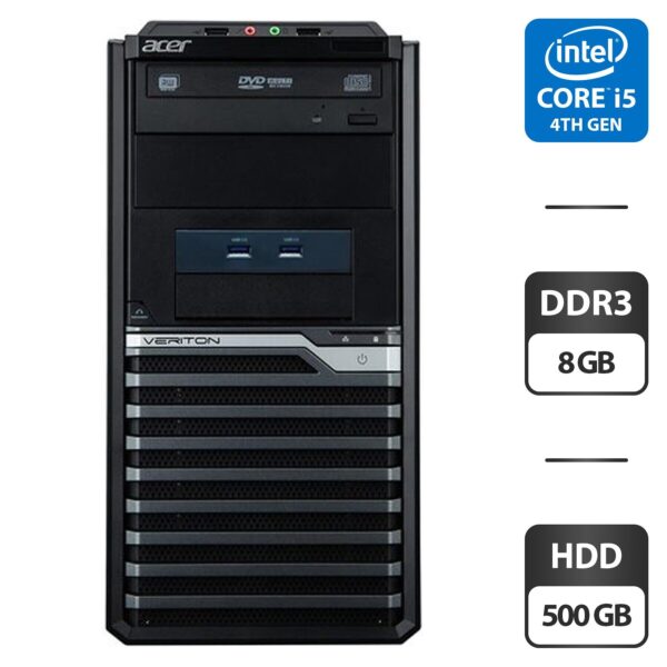 Комп'ютер Acer Veriton M4630G Tower / Intel Core i5-4460 (4 ядра по 3.2 - 3.4 GHz) / 8 GB DDR3 / 500 GB HDD / Intel HD Graphics 4600 / DVD-ROM