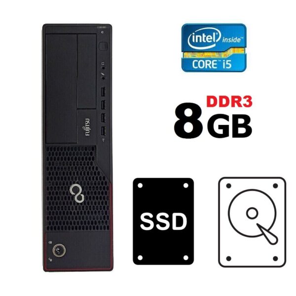 Комп'ютер Fujitsu Esprimo E700 / E710 / E910 SFF / Intel Core i5-3470 (4 ядра по 3.2 - 3.6 GHz) / 8 GB DDR3 / 120GB SSD + 500 GB HDD / Intel HD Graphics 2500 + Нові клавіатура та мишка