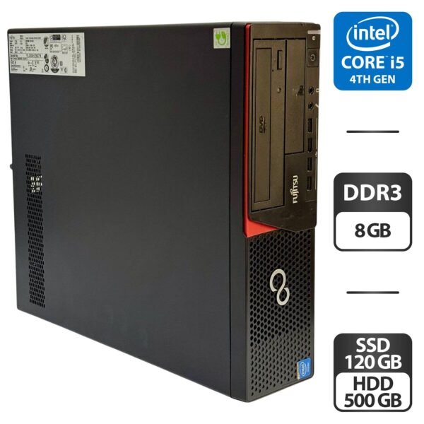 Комп'ютер Fujitsu Esprimo E720 E85 SFF / Intel Core i5-4440 (4 ядра по 3.1 - 3.3 GHz) / 8 GB DDR3 / 120 GB SSD + 500 GB HDD / Intel HD Graphics 4600 / DVD-ROM