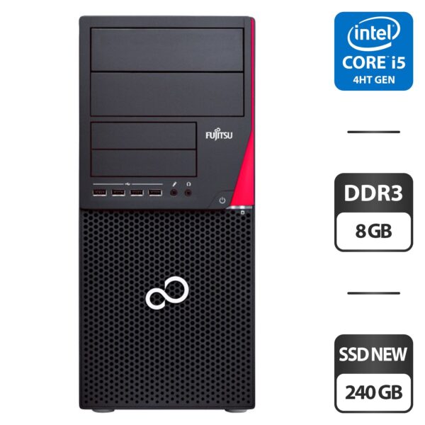 Комп'ютер Fujitsu Esprimo P720 E90 Tower / Intel Core i5-4570 (4 ядра по 3.2 - 3.6 GHz) / 8 GB DDR3 / 240 GB SSD / Intel HD Graphics 4600 / 280W