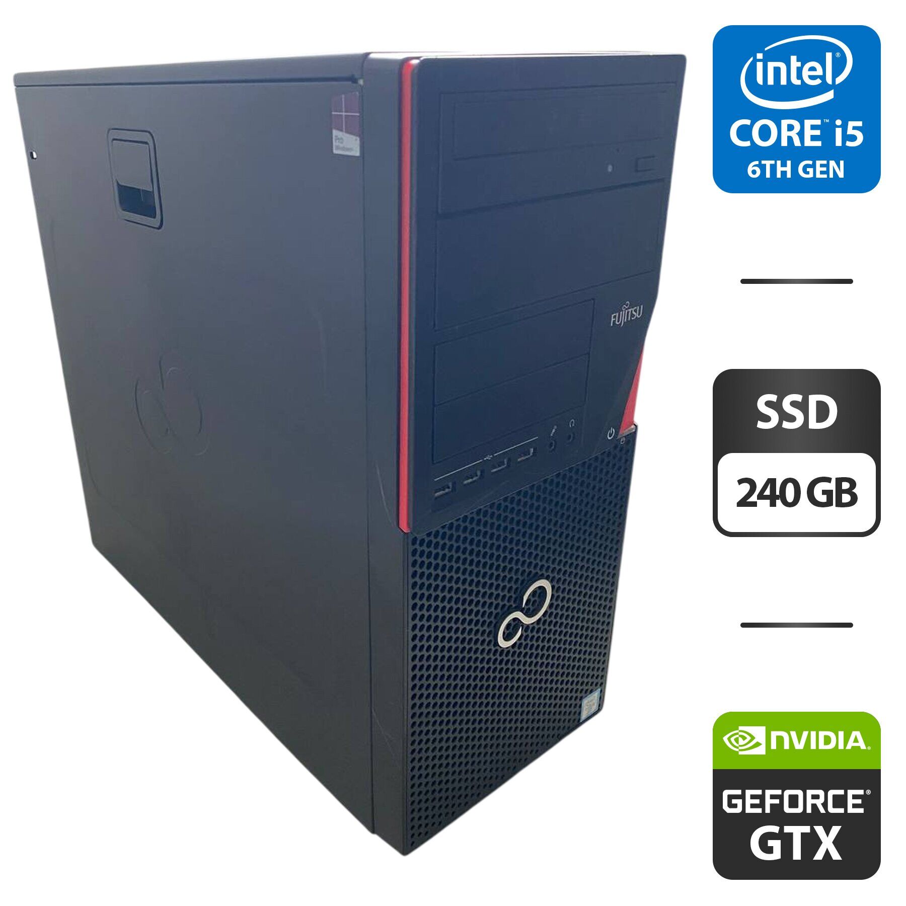 Комп'ютер Fujitsu Esprimo P756 E90 Tower / Intel Core i5-6500 (4 ядра по 3.2 - 3.6 GHz) / 16 GB DDR4 / 240 GB SSD / nVidia GeForce GTX 745, 2 GB GDDR3, 128-bit / DVD-ROM