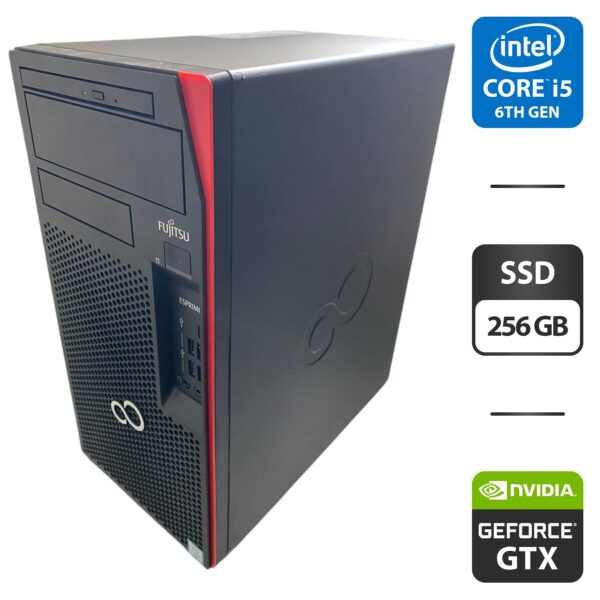 Комп'ютер Fujitsu Esprimo P757 E90 Tower / Intel Core i5-6500 (4 ядра по 3.2 - 3.6 GHz) / 16 GB DDR4 / 256 GB SSD / nVidia GeForce GTX 745, 2 GB GDDR3, 128-bit / DVD-ROM