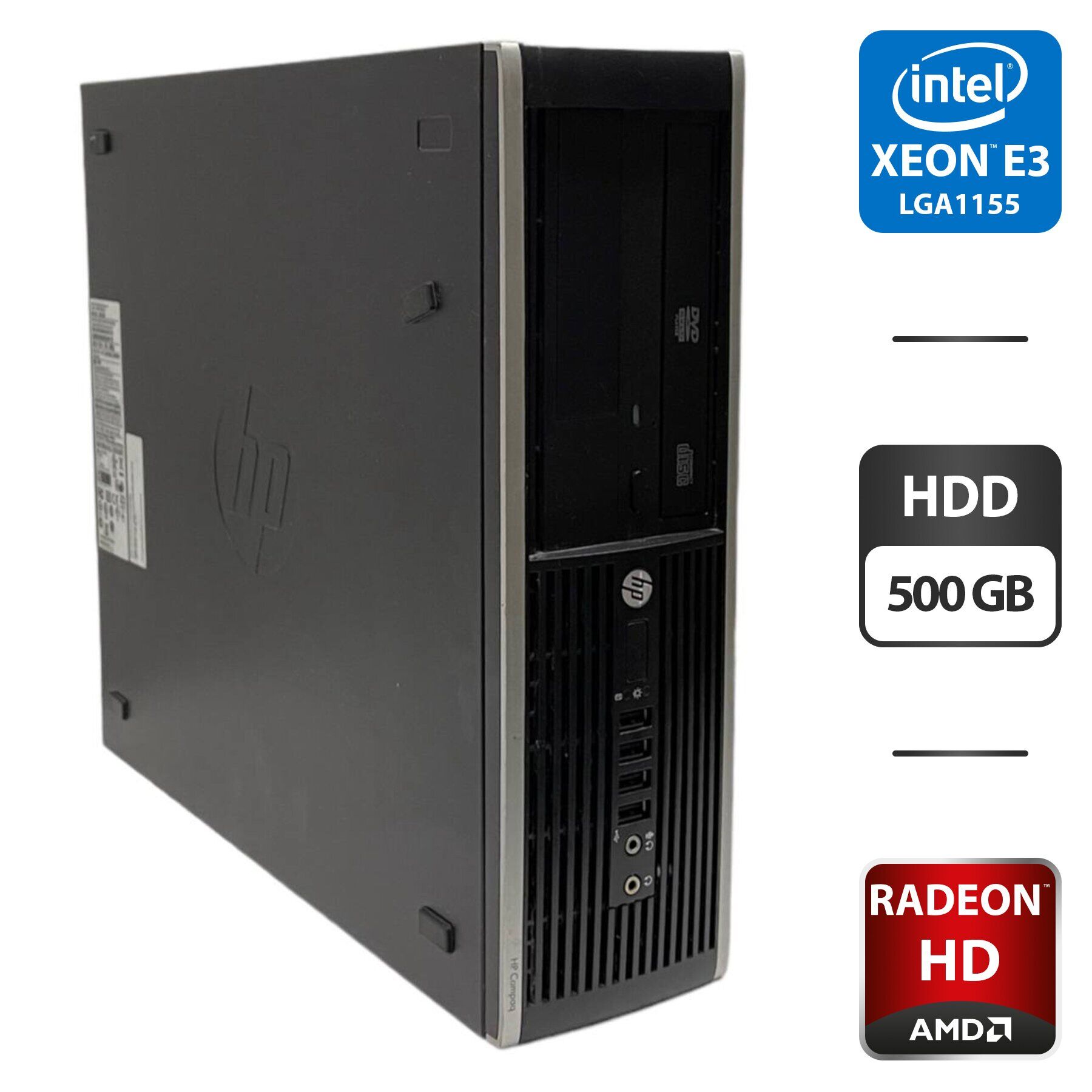 Комп'ютер HP Compaq Elite 8300 SFF / Intel Xeon E3-1220 v2 (4 ядра по 3.1 - 3.5 GHz) / 8 GB DDR3 / 500 GB HDD / AMD Radeon HD 5450, 512 MB GDDR2, 64-bit / DVI