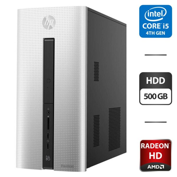 Комп'ютер HP Pavilion Tower / Intel Core i5-4570 (4 ядра по 3.2 - 3.6 GHz) / 8 GB DDR3 / 500 GB HDD / AMD Radeon HD 7500, 1 GB GDDR5, 128-bit / 120W