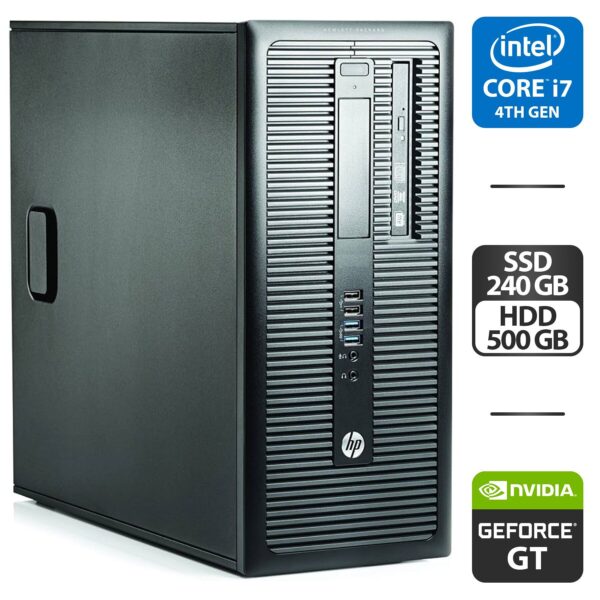 Комп'ютер HP ProDesk 600 G1 Tower / Intel Core i7-4770 (4 (8) ядра по 3.4 - 3.9 GHz) / 16 GB DDR3 / 240 GB SSD + 500 GB HDD / nVidia GeForce GT 730, 2 GB GDDR3, 64-bit