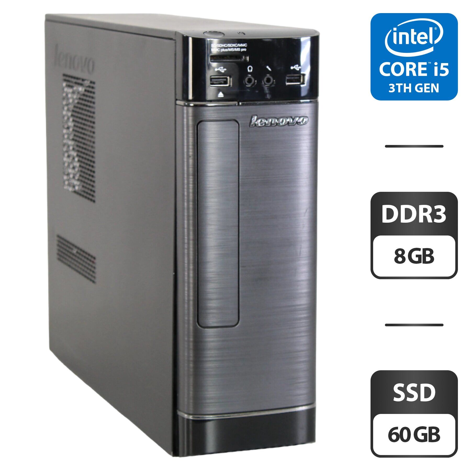 Комп'ютер Lenovo H520S SFF / Intel Core i5-3330 (4 ядра по 3.0 - 3.2 GHz) / 8 GB DDR3 / 60 GB SSD / Intel HD Graphics 2500