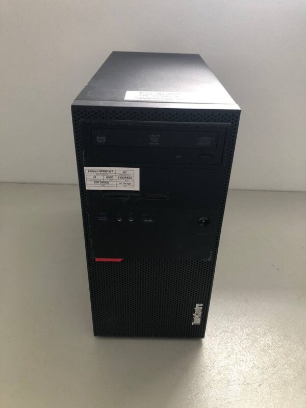 Комп'ютер Lenovo ThinkCentre M900 Tower / Intel Core i5-6500 (4 ядра по 3.2 - 3.6 GHz) / 8 GB DDR4 / 240 GB SSD / nVidia GeForce GT 720, 1 GB GDDR3, 64-bit / DVD-ROM / DisplayPort - Зображення 2