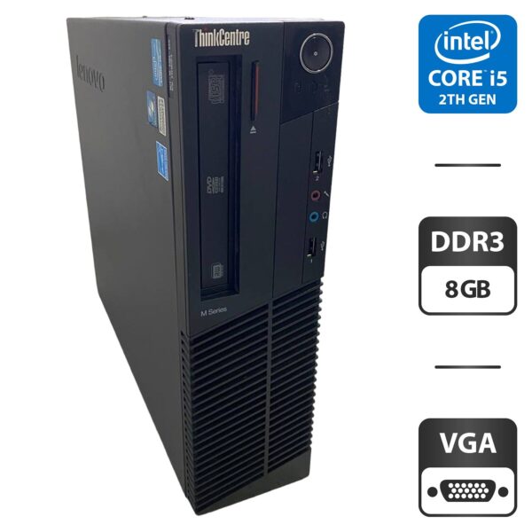 Комп'ютер Lenovo ThinkCentre M91p SFF / Intel Core i5-2400 (4 ядра по 3.1 - 3.4 GHz) / 8 GB DDR3 / 250 GB HDD / Intel HD Graphics 2000 / DVD-ROM / VGA