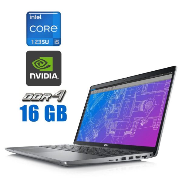 Мобільна робоча станція Dell Precision 3570 / 15.6" (1920x1080) IPS / Intel Core i5-1235U (10 (12) ядра по 3.3 - 4.4 GHz)  / 16 GB DDR4 / 256 GB SSD M.2 / nVidia T550, 4 GB GDDR6, 64-bit / WebCam