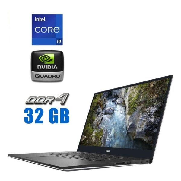Мобільна робоча станція Dell Precision 5540 / 15.6" (1920x1080) IPS / Intel Core i9-9880H (8 (16) ядер по 2.3 - 4.8 GHz) / 32 GB DDR4 / 512 GB SSD / nVidia Quadro T2000, 4 GB GDDR5, 128-bit / WebCam