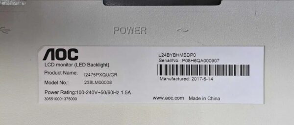 Монітор AOC I2475PXQU / 24" (1920x1080) IPS / 1x HDMI, 1x DP, 1x DVI, 1x VGA, 2x Audio, 3x USB 3.0, 2x USB 2.0 / 2x 2W / VESA 100x100 / Pivot - Зображення 6