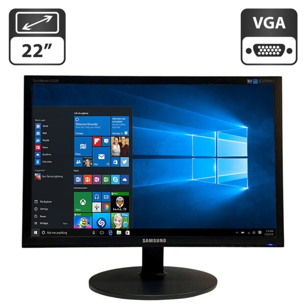 Монітор Б-клаc Samsung SyncMaster E2220NW / 22" (1680x1050) TN / VGA / VESA 75x75 + Кабель живлення