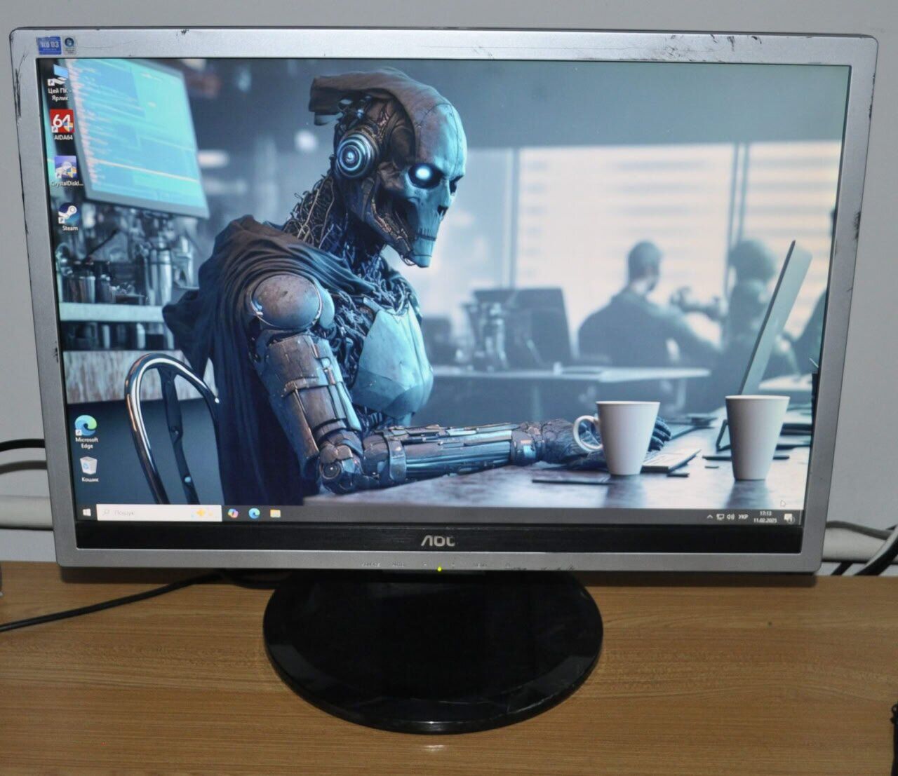 Монітор Б-клас AOC 2219P2 / 22" (1680x1050) TN / VGA, DVI / Вбудовані колонки 2x 1W / VESA 100x100 + Кабелі (VGA або DVI на вибір) та кабель живлення - Зображення 6