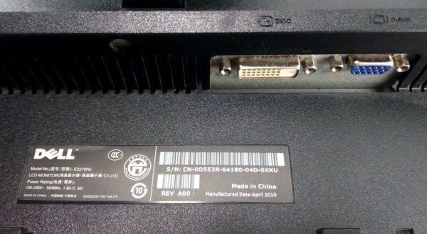 Монітор Dell E2210 / 22" (1680x1050) TN / DVI, VGA + Кабель живлення - Зображення 4