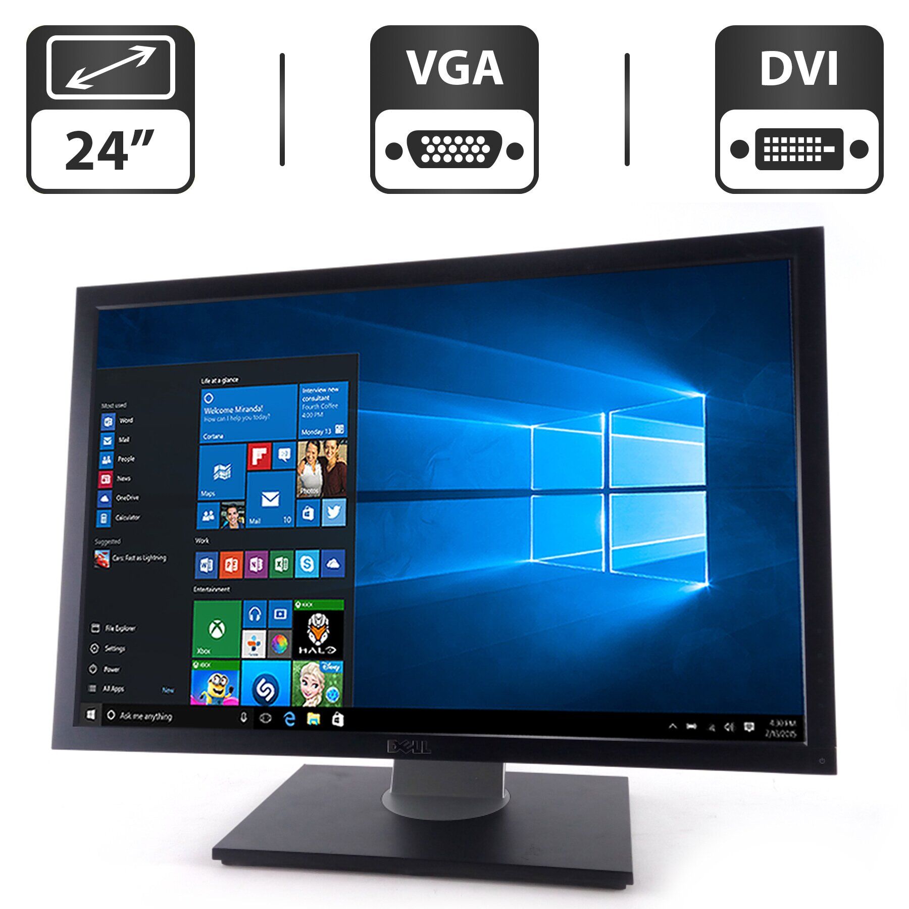 Монітор Dell G2410t / 24" (1920x1080) TN / DVI, VGA / VESA 100x100 + Кабель живлення