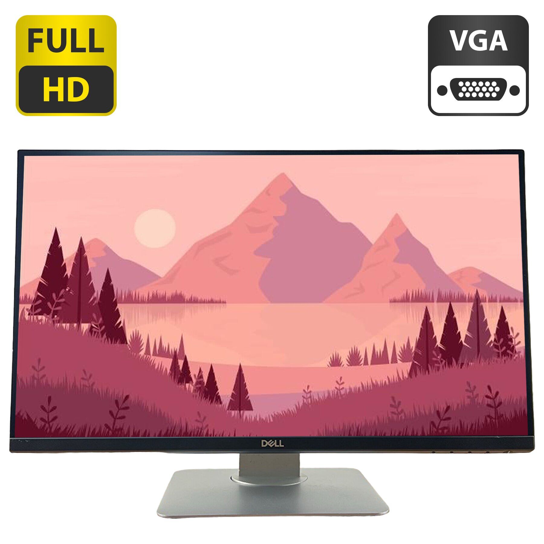 Монітор Б-клаc Dell P2319H / 23" (1920x1080) IPS / USB-Hub, VGA, HDMI, DisplayPort / VESA 100x100 + Кабелі (VGA, HDMI, DisplayPort на вибір) та живлення в комплекті